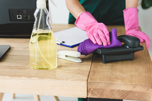 Office cleaning telephone equipment